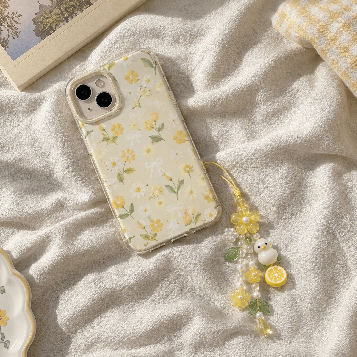 Sunny Duck Lemon Flower Phone Charm