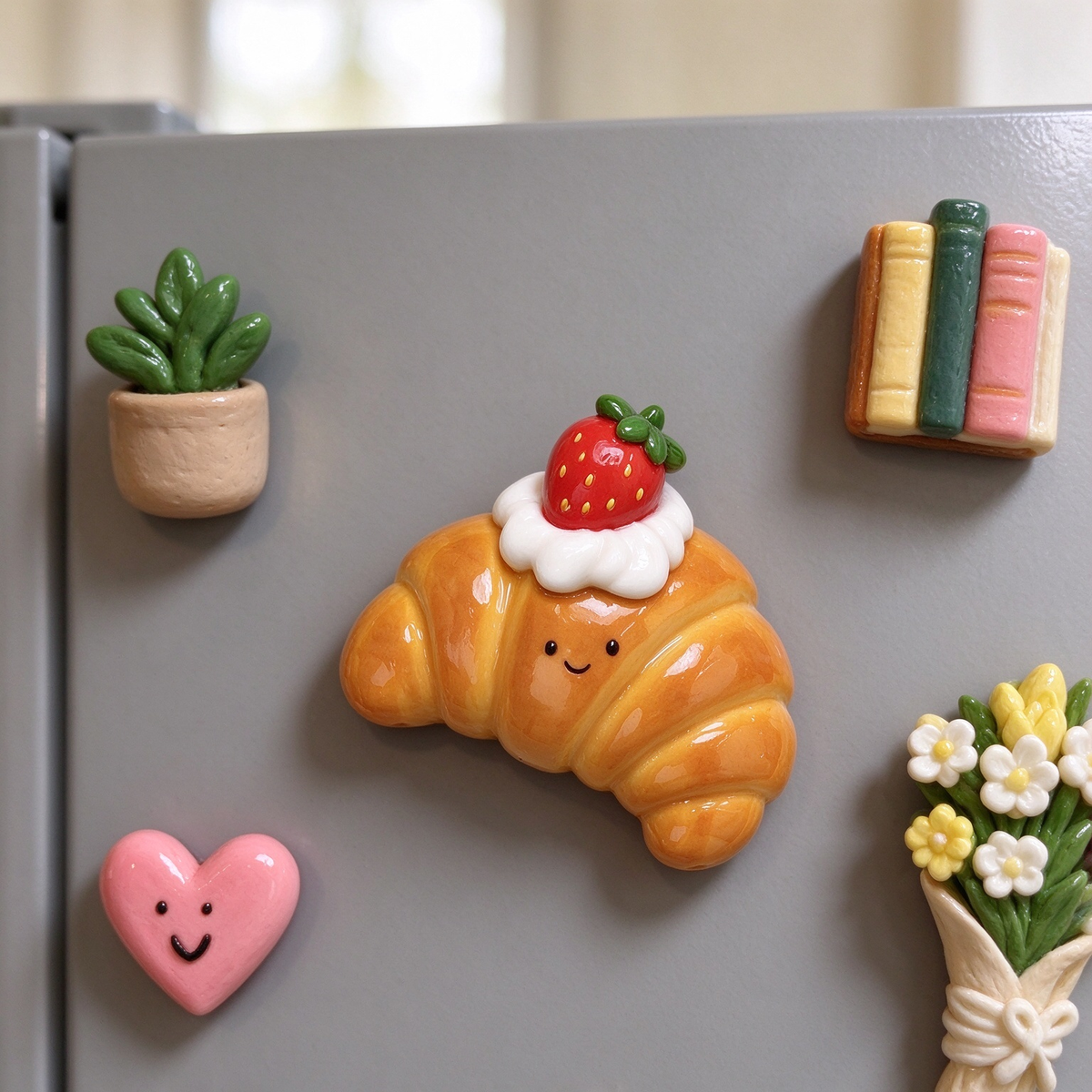 Strawberry Shortcake Croissant Fridge Magnet