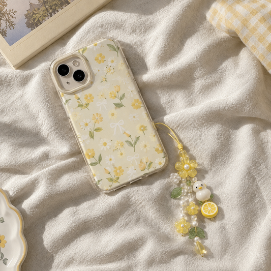 Sunny Duck Lemon Flower Phone Charm