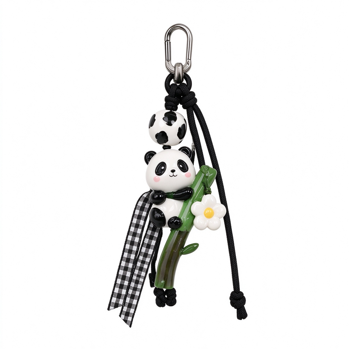 Cute Panda Bamboo Bag Charm