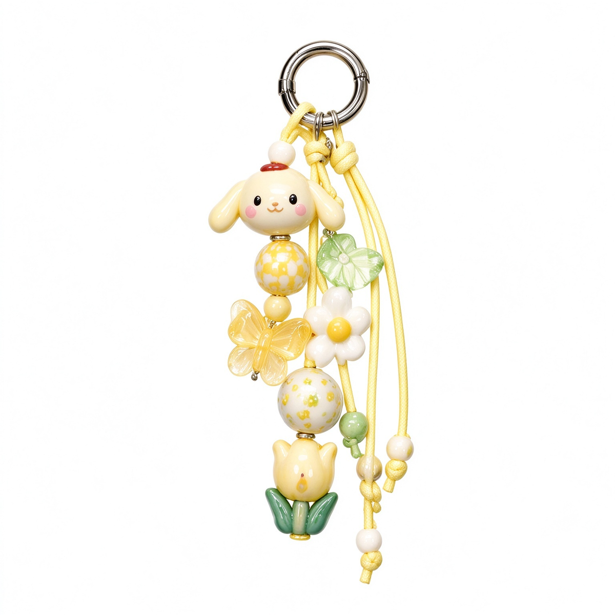 Sunny Floral Bunny Yellow Bag Charm